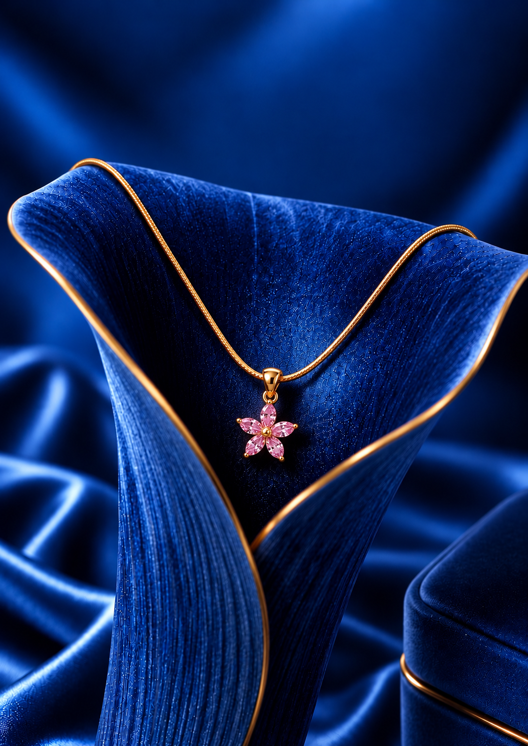 Pink Flower Pendant Necklace